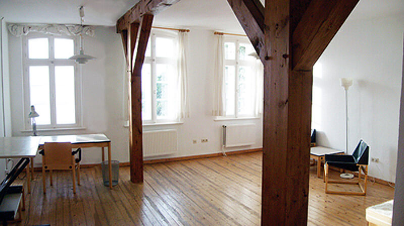 Innenansicht des Künstlerhauses in der Lauenburger Altstadt