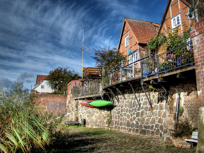 Fachwerkhäuser an der Elbe in Lauenburg Fachwerkhäuser an der Elbe in Lauenburg