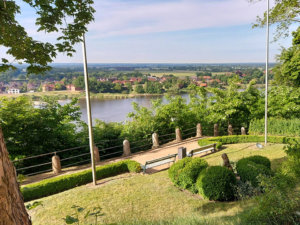 Askanierblick. Blick vom Schloss auf die Elbe
