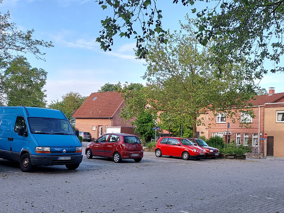 Parkplatz Fürstengarten in Lauenburg. Parkplatz Fürstengarten in Lauenburg